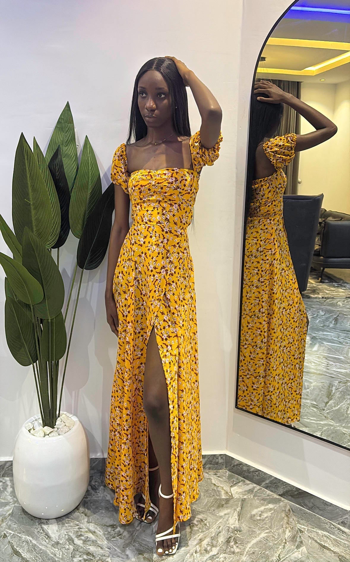 Yellow Agbani Maxi Dress