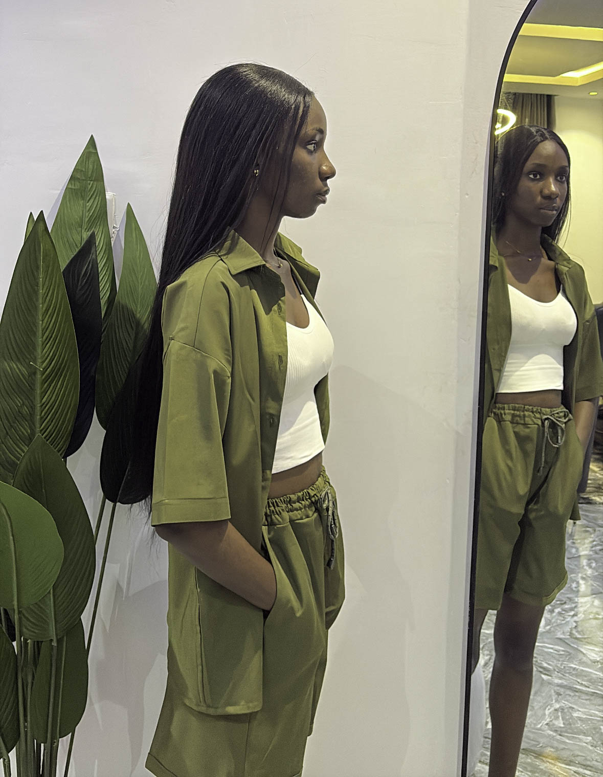 Army Green Taller Short Set