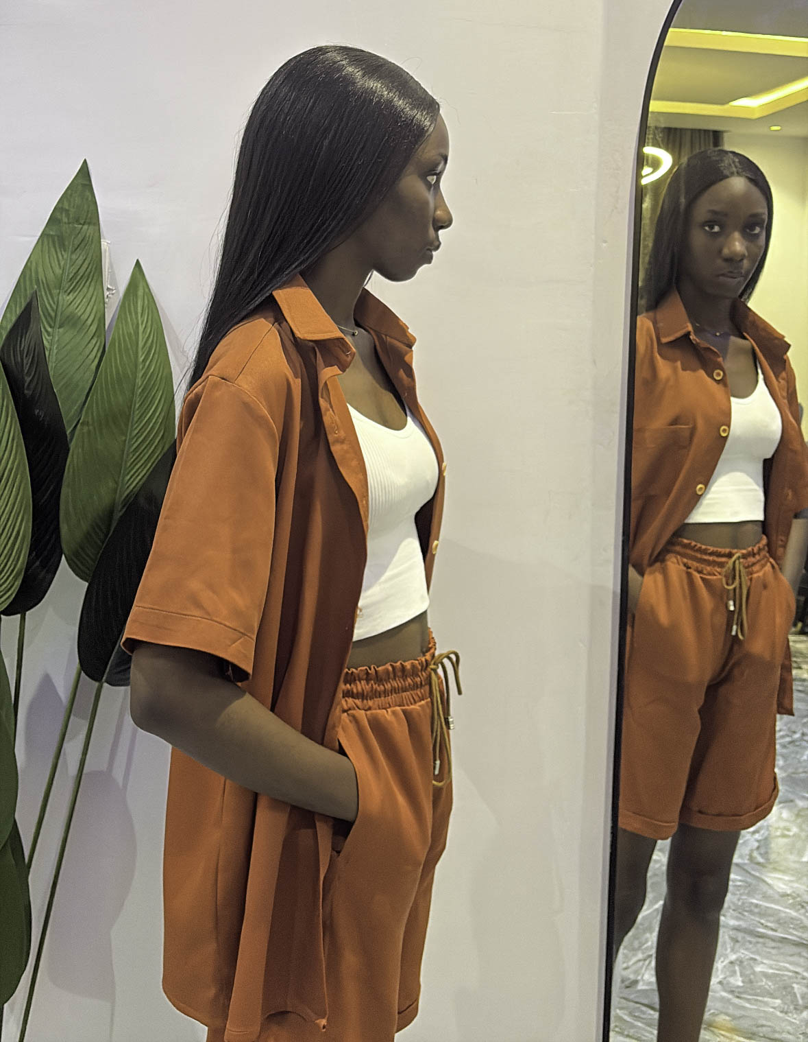 Burnt Orange Taller Short Set
