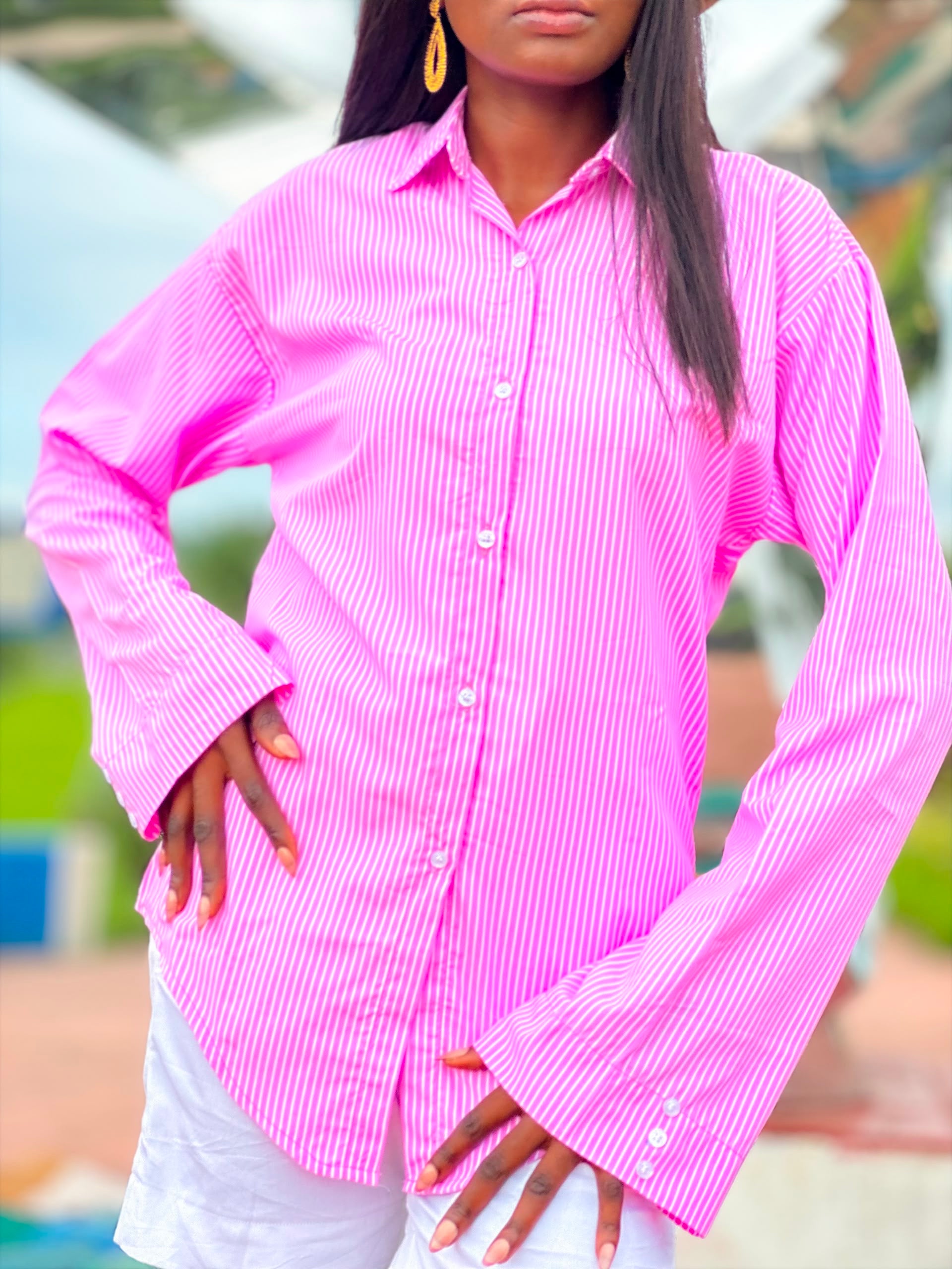 The Longy Stripe Shirt — Pink