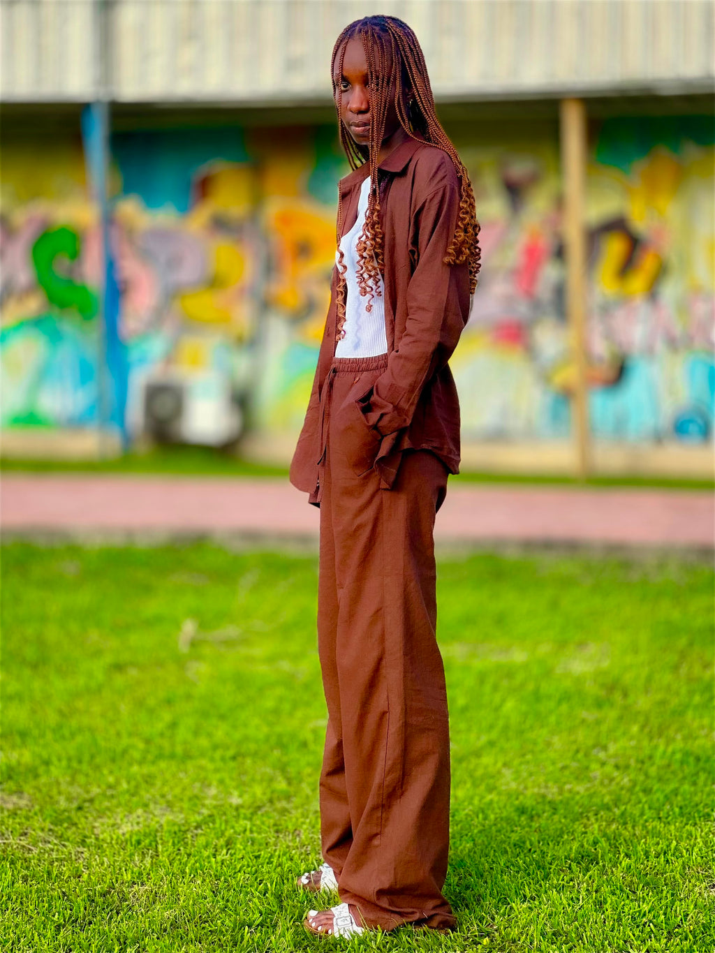 Ogologo Linen Set — Chocolate Brown