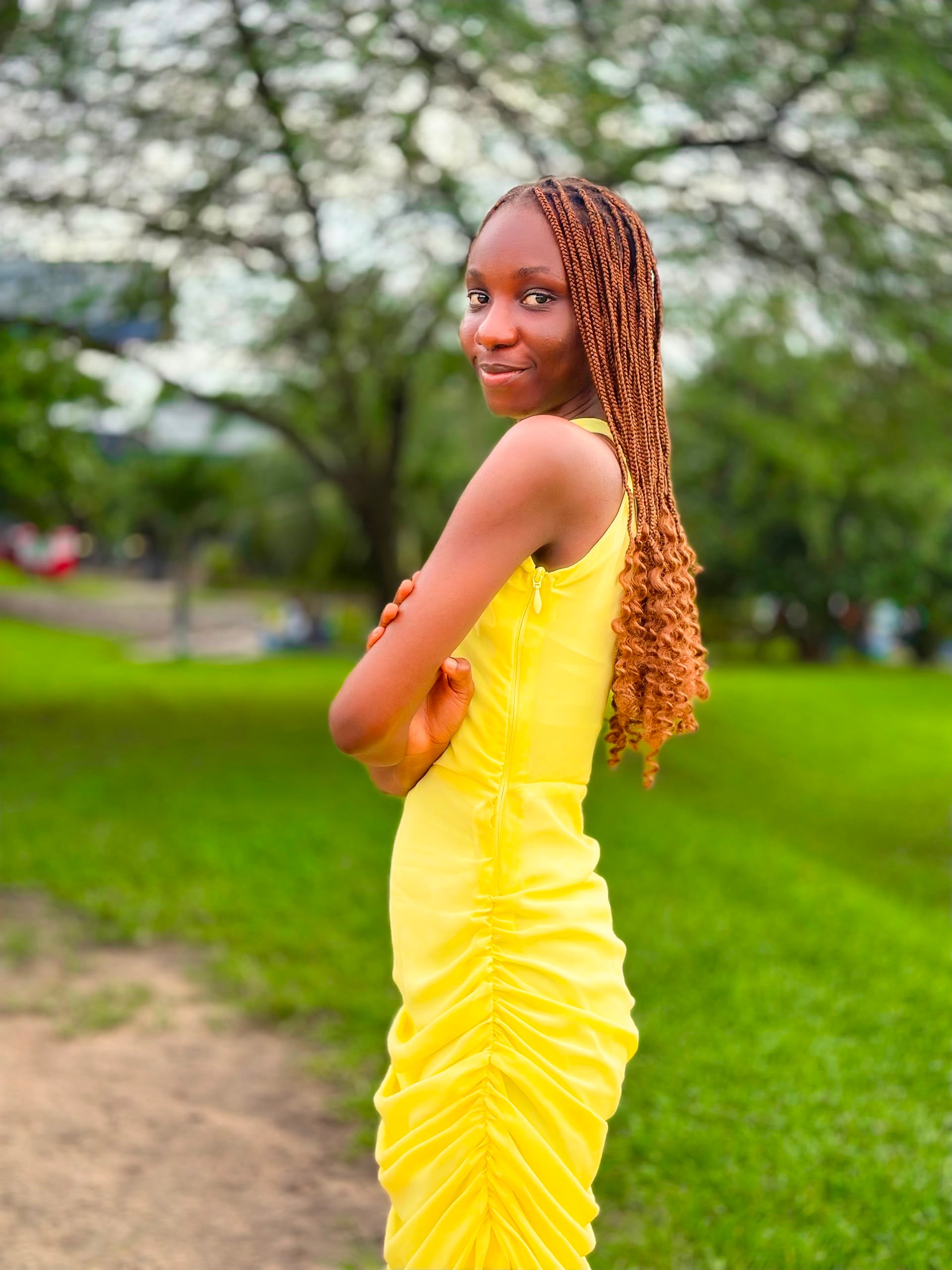 Tallie Halter Dress — Butter Yellow