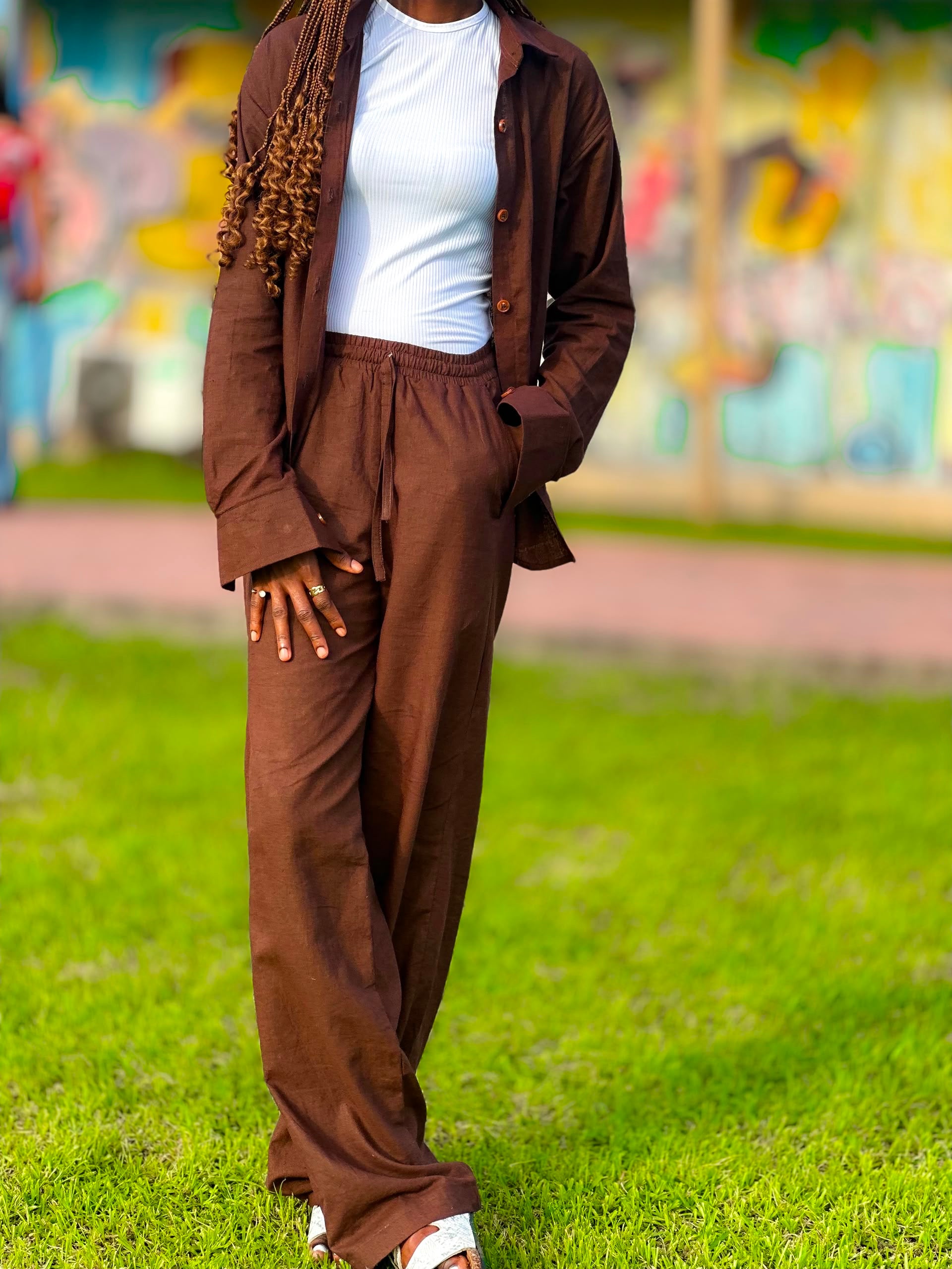 Ogologo Linen Set — Chocolate Brown