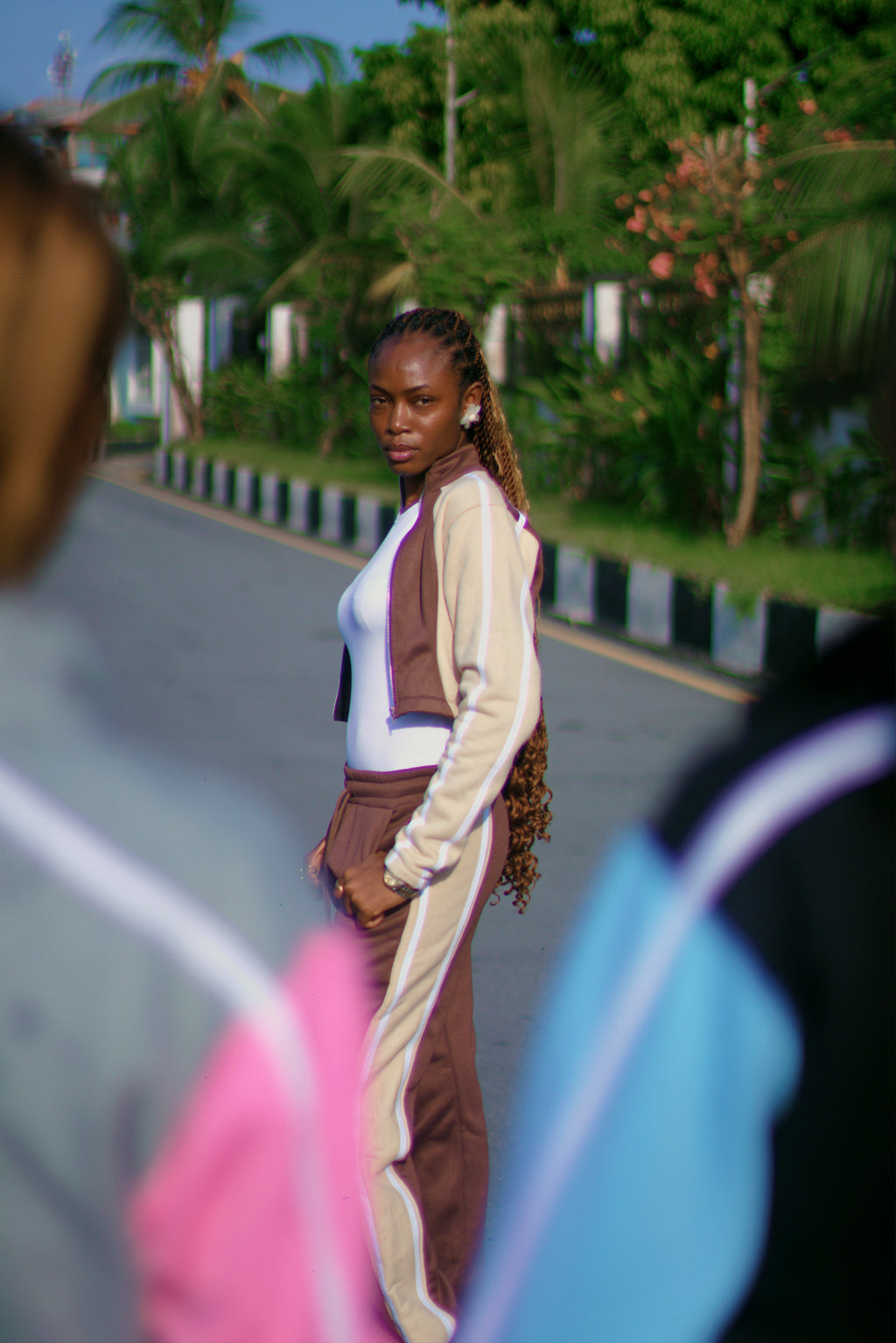 Brown & Cream Longinus Sweat Set (Pre-Order)
