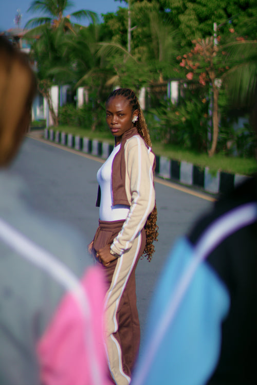 Brown & Cream Longinus Sweat Set (Pre-Order)