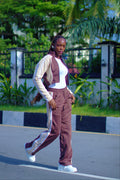 Brown & Cream Longinus Sweat Set (Pre-Order)
