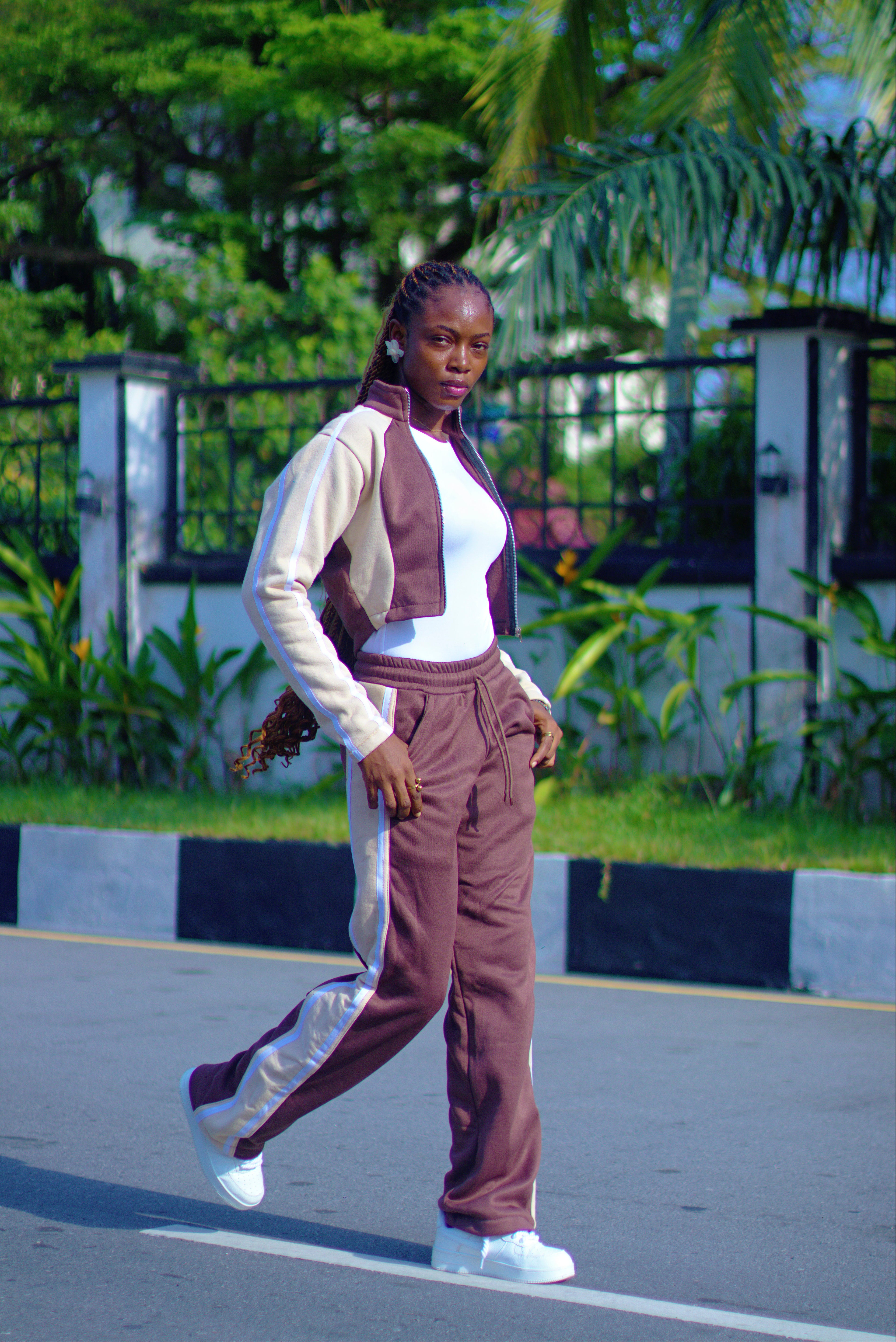 Brown & Cream Longinus Sweat Set (Pre-Order)