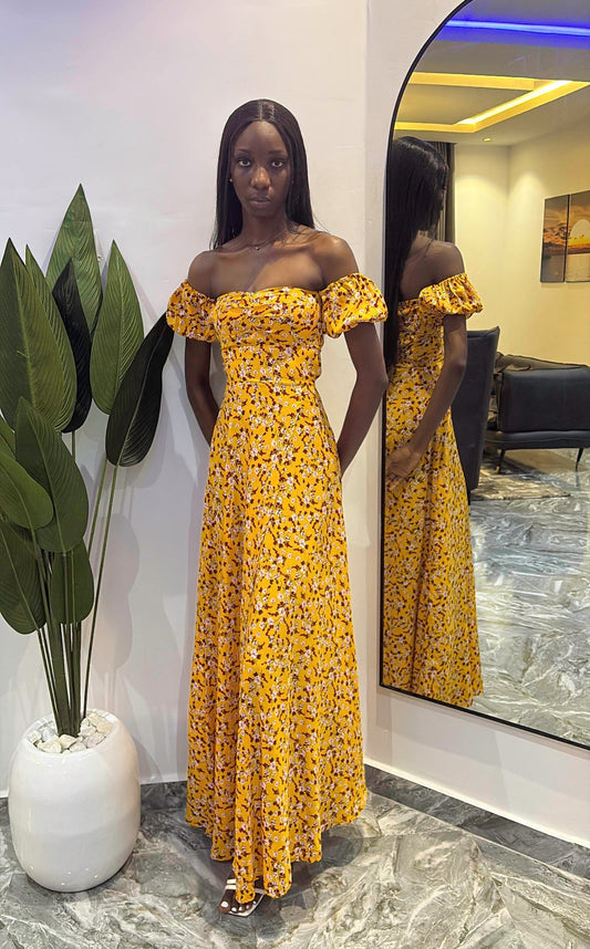 Yellow Agbani Maxi Dress